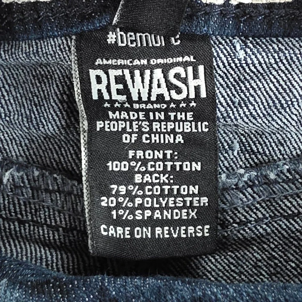 Rewash Vintage Reunion‎ Distressed Flare Jeans Dark Wash Blue Womens 13/31 Curvy